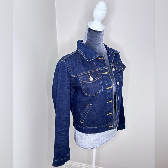 Vintage Express Bleus Dark Wash Denim Jacket Size Small - Picture 2 of 11